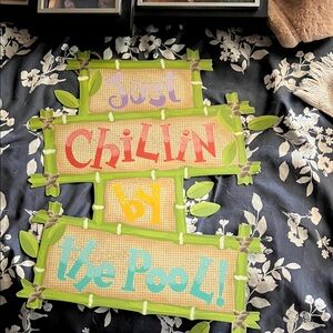 Colorful Poolside Sign